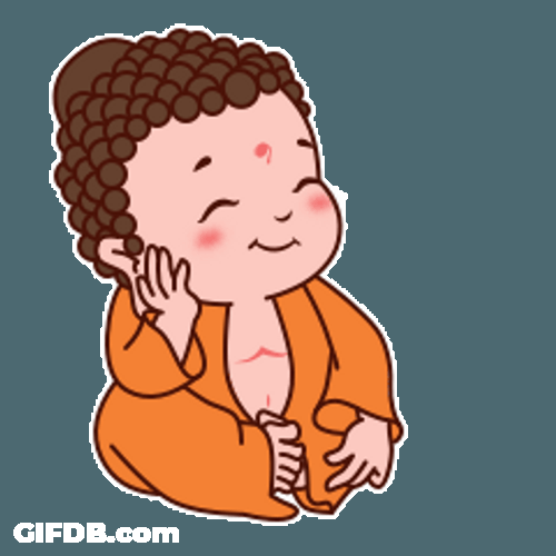 Baby Buddha Bird On Hand Animation GIF