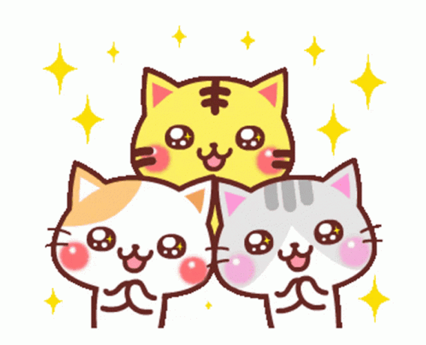 Baby Cat Animated Trio GIF