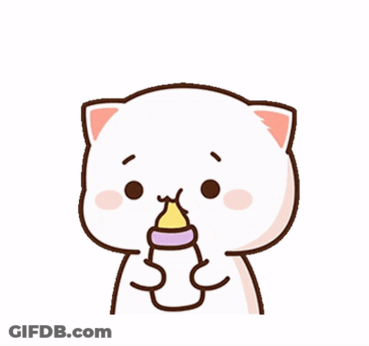 Baby Cat Sipping On Milk Bottle GIF