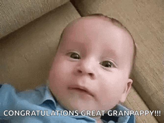 Baby Congratulating Granpa Meme GIF