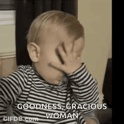 Baby Covering Face In Striped Shirt GIF
