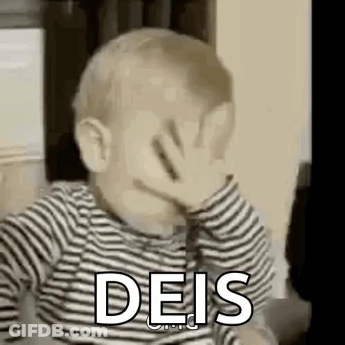 Baby Covering Face Saying Deis GIF