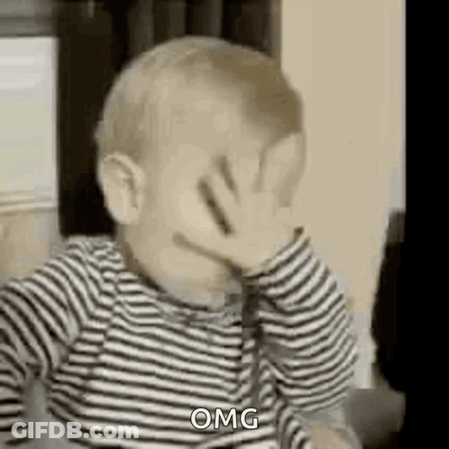 Baby Covering Face Saying OMG GIF