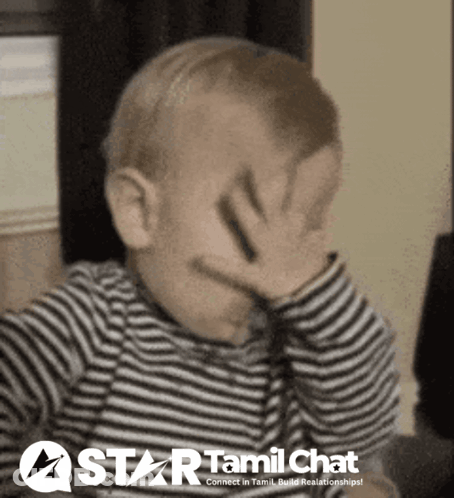 Baby Covering Face With Star Tamil Chat Logo GIF