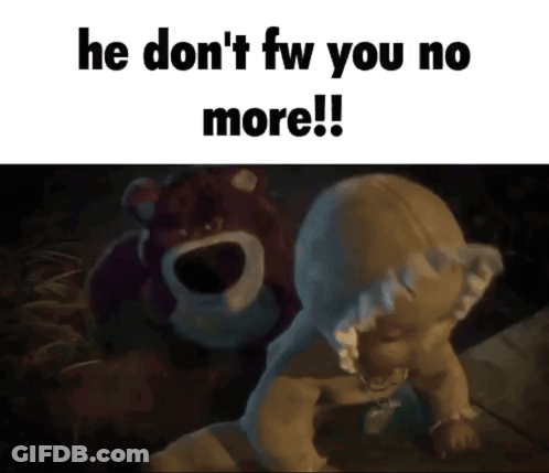 Baby Crawling Next To Teddy Bear Saying He Doesn't Fw You No More GIF