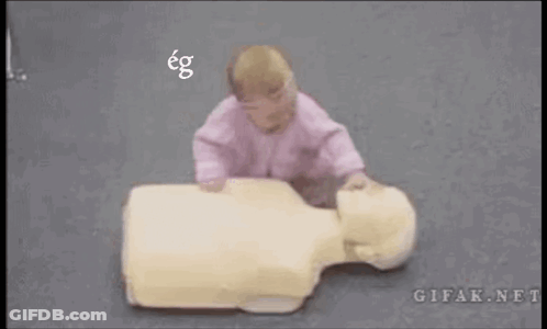 Baby Crawling On Mannequin Saying Lika GIF