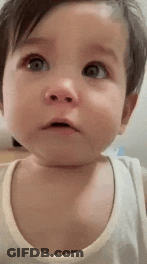 Baby Cry Covering One Eye GIF