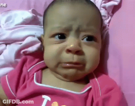 Baby Crying In Pink Shirt With Letter T GIF