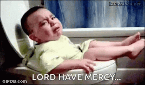Baby Crying On Toilet Saying Lord Have Mercy GIF