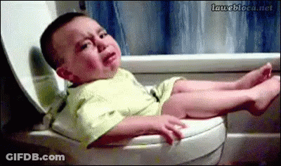 Baby Crying On Toilet Seat GIF