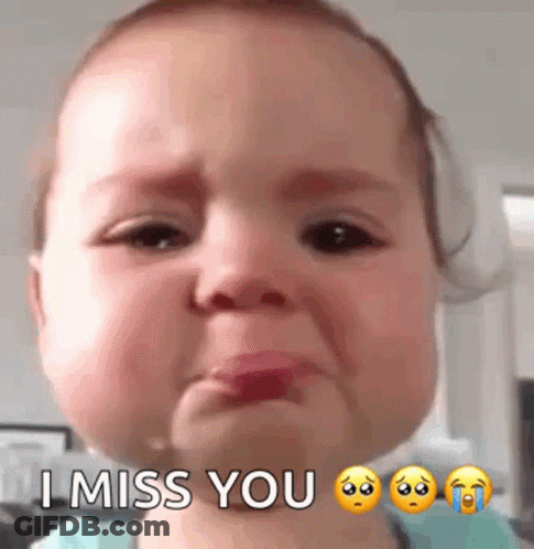 Baby Crying Says I Miss You With Emojis GIF