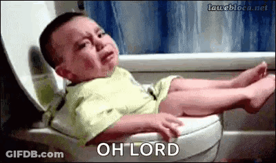 Baby Crying Sitting On Toilet GIF