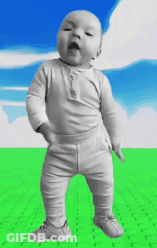 Baby Dancing In Front Of Green Screen GIF