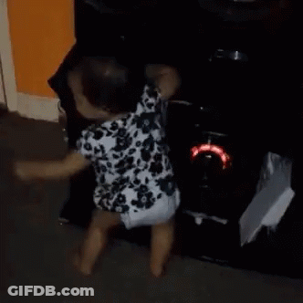 Baby Dancing In Front Of Speaker GIF