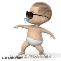 Baby Dancing With Sunglasses And Pacifier GIF
