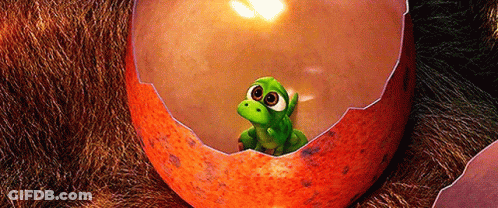 Baby Dinosaur In Broken Egg GIF