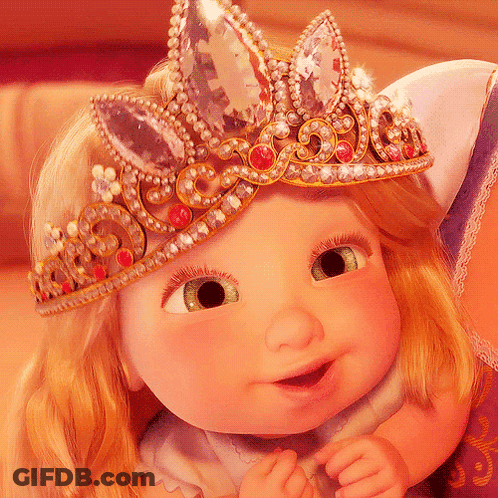 Baby Doll Wearing Tiara Smiling GIF