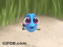 Baby Dory Swimming In Sand GIF