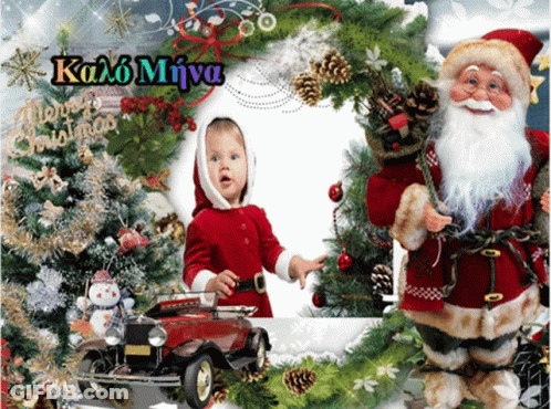 Baby Dressed As Santa Claus Merry Christmas GIF