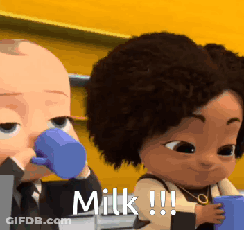 Baby Drinking Milk From Blue Cup GIF