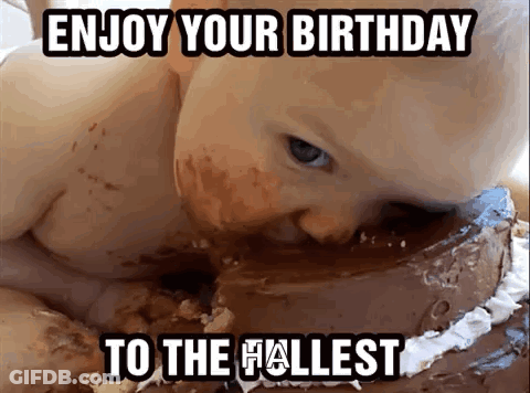 Baby Eating Chocolate Cake GIF