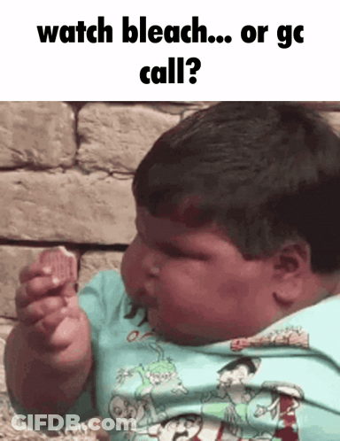 Baby Eating Cookie Asking To Watch Bleach Or Go Call GIF