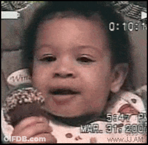 Baby Eating Donut Mar 31St 2001 GIF