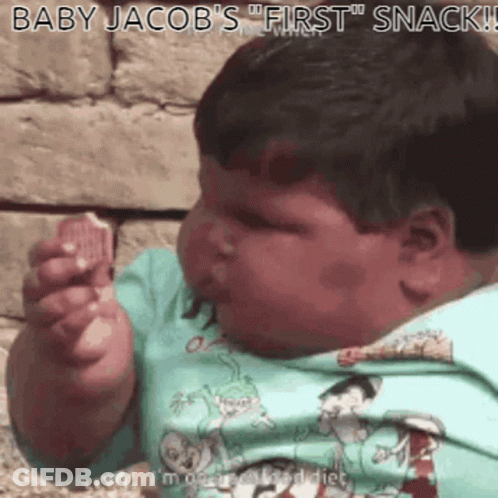 Baby Eating First Snack Jacob GIF