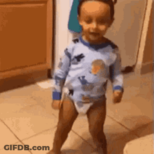 Baby Excitedly Doing A Funny Dance GIF