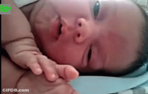 Baby Face With Green Baby Text GIF