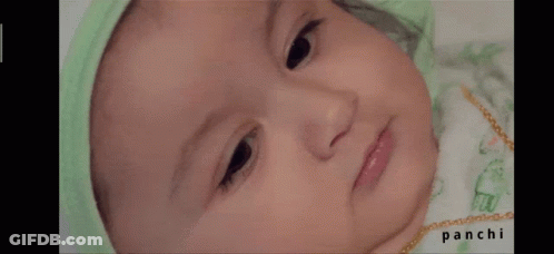Baby Face With Panchi Text GIF