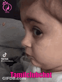 Baby Face With Tamilclubchat Text GIF