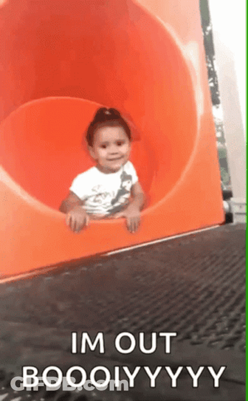 Baby Fall Shout I'm Out GIF