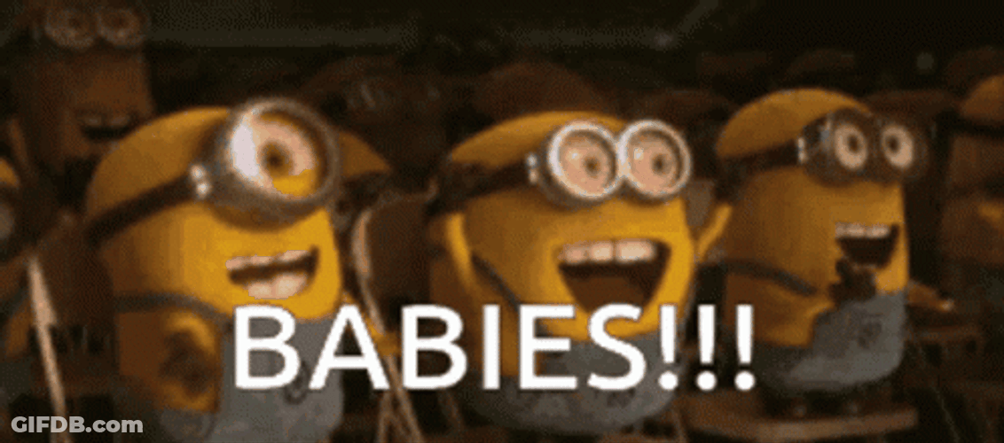 Baby Fever Minions Cheering GIF