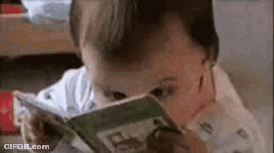 Baby Frantic Reading Funny GIF