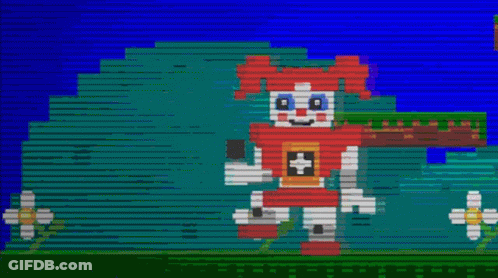 Baby From Five Nights At Freddy's Holding Eggs GIF