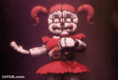 Baby From Five Nights At Freddy's Holding Microphone GIF