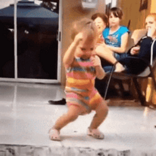 Baby Funny Dance In Front Of Elders GIF