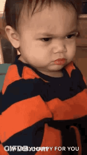 Baby Funny Face Says I'm Very Happy For You GIF