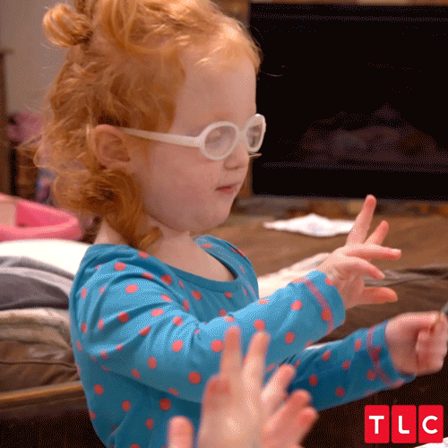 Baby Girl Calculating With Her Fingers GIF