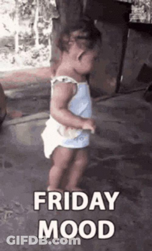 Baby Girl Cute Dance Its Friday Mood Meme GIF