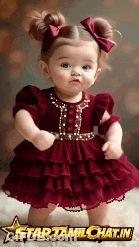 Baby Girl In Red Dress By Star Starttamilchat.in GIF