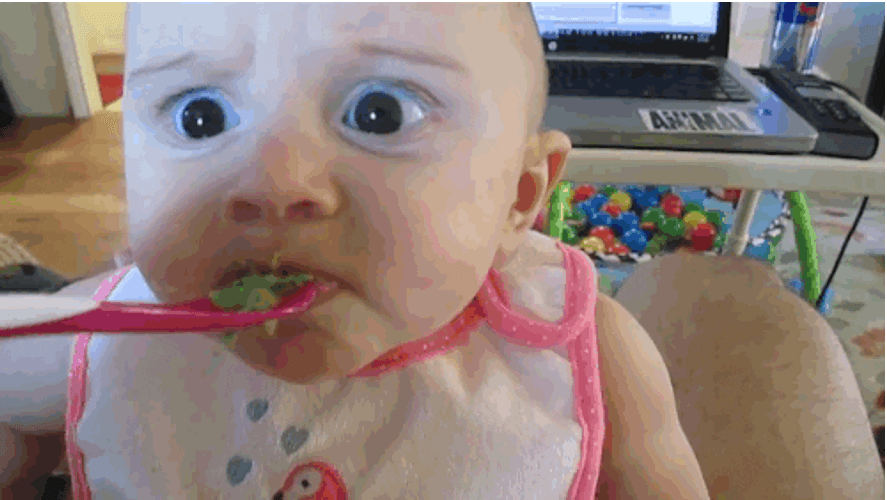 Baby Girl Tried Avocado GIF