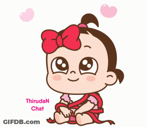 Baby Girl With Red Bow Thiruden Chat GIF