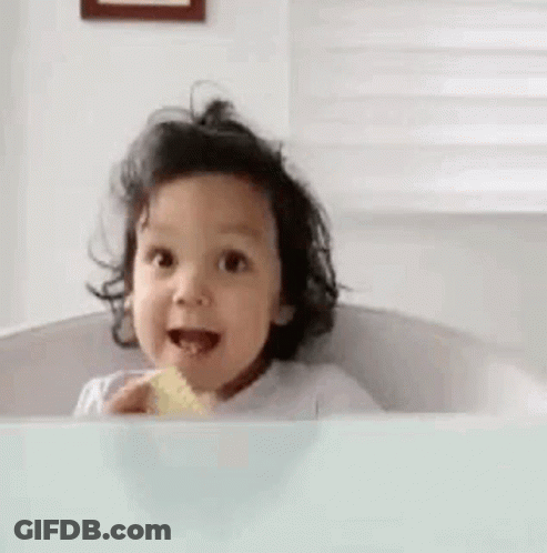 Baby Giving Thumbs Up In Bathtub GIF