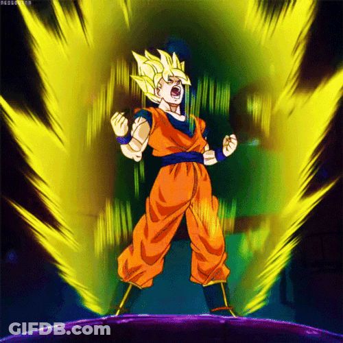 Baby Goku Turns Super Saiyan GIF