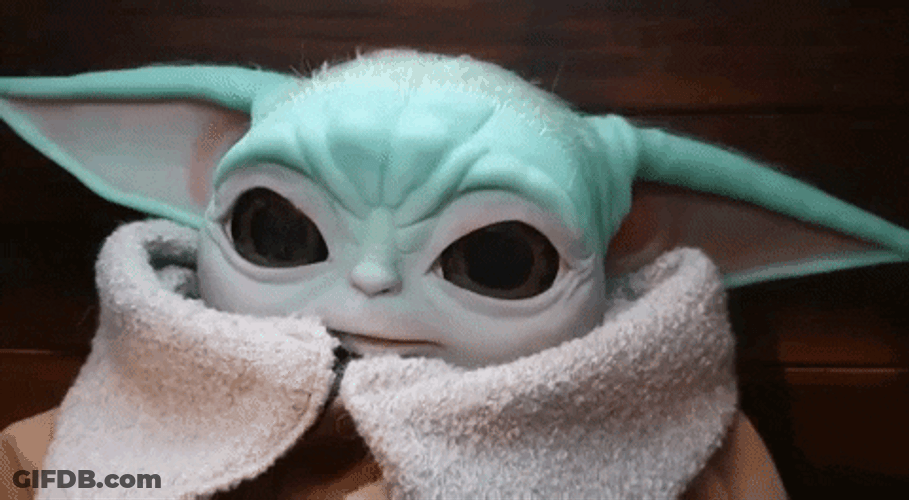 Baby Grogu Toy Pointing Nose GIF