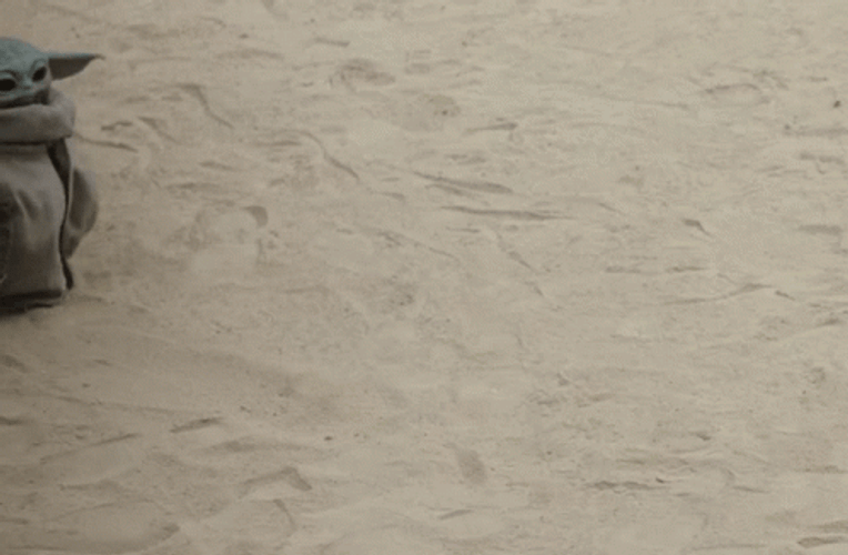 Baby Grogu Walking GIF