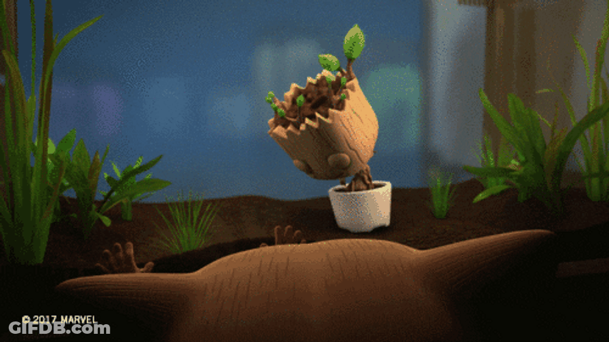 Baby Groot Jumping GIF