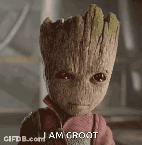 Baby Groot Looking At Camera Saying I Am Groot GIF